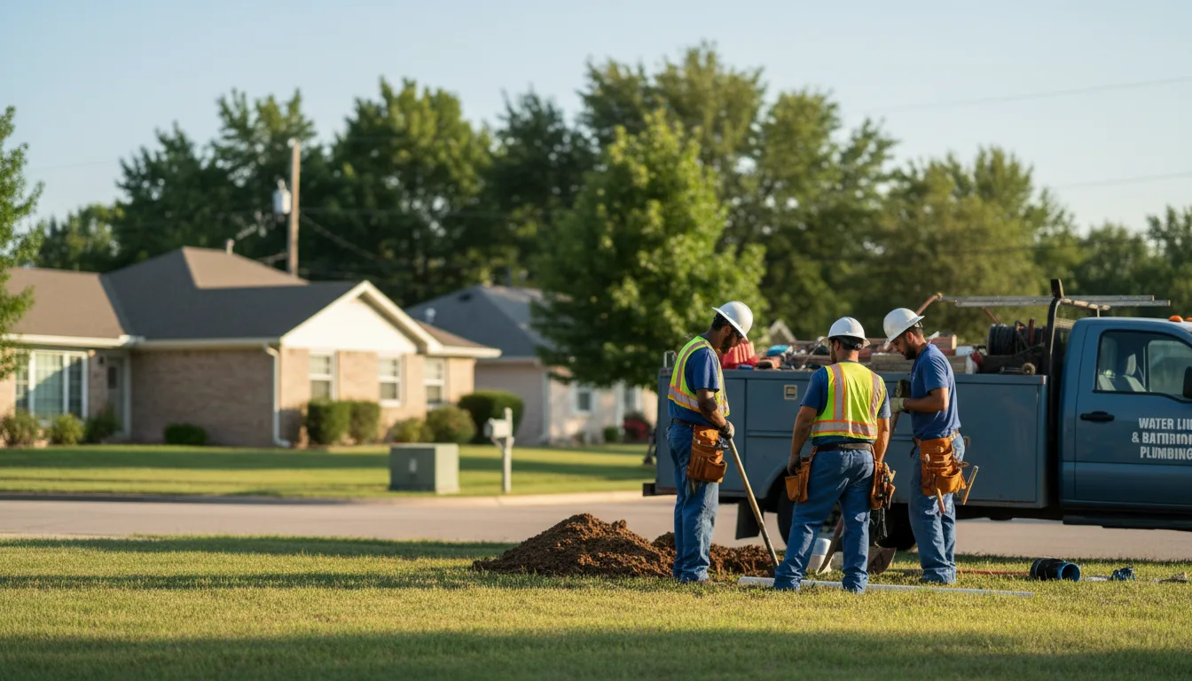 Residential water line and bathroom plumbing service in Gillett, PA